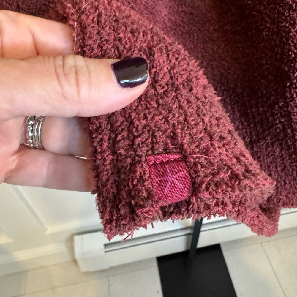 Barefoot Dreams Women CozyChic Cali Cardigan Size M Maroon Long Open Front - Picture 4 of 10